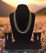 Multicolour pearls premium quality mala with earrings