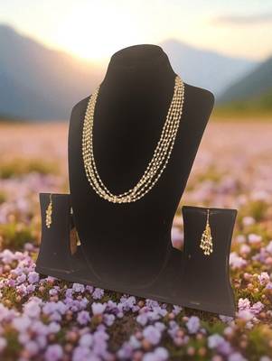 Multicolour pearls premium quality mala with earrings 2