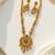 South indian jewllery brass long necklace set for women | antique gold plated bridal jewelry with earrings |