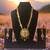 south indian jewllery krishna design long necklace set with pendant & earrings | traditional gold-plated .