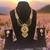 South indian jewllery brass long necklace set for women | antique gold plated bridal jewelry with earrings |