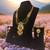 South indian jewllery brass long necklace set for women | antique gold plated bridal jewelry with earrings |