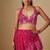 Pink embroidered satin saree