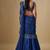 Blue embroidered satin saree