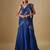 Blue embroidered satin saree