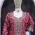 Pink embroidered chinon free size stitched pakistani salwar suit