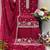 Pink embroidered chinon semi-stitched palazzo style salwar suit