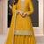 Yellow embroidered chinon semi-stitched palazzo style salwar suit
