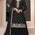 Black embroidered chinon semi-stitched palazzo style salwar suit