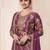 Wine embroidered chinon semi-stitched pakistani salwar suit