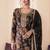 Black embroidered chinon semi-stitched pakistani salwar suit