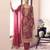 Red embroidered chinon semi-stitched pakistani salwar suit