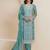 Sky embroidered chinon semi-stitched pakistani salwar suit