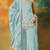 Sky embroidered georgette semi-stitched palazzo style salwar suit