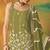 Mehendi green embroidered georgette semi-stitched palazzo style salwar suit