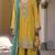 Yellow embroidered chinon semi-stitched palazzo style salwar suit