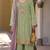 Light green embroidered chinon semi-stitched palazzo style salwar suit