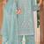 Sky embroidered organza semi-stitched palazzo style salwar suit