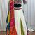 WHITE MULTICOLOR THREAD EMBROIDERED & MIRROR WORK VISCOSE COTTON TRADITIONAL NAVRATRI FESTIVAL STITCHED LEHENGA CHOLI