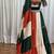 GREEN ORANGE KUTCHI EMBROIDERED & MIRROR WORK VISCOSE COTTON TRADITIONAL NAVRATRI GARBA FESTIVAL STITCHED LEHENGA CHOLI