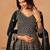 Black faux georgette semi stitched plazzo suit with heavy embroidery work