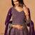 Purple faux georgette semi stitched plazzo suit with heavy embroidery work