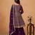 Purple faux georgette semi stitched plazzo suit with heavy embroidery work