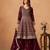 Maroon faux georgette semi stitched plazzo suit with heavy embroidery work