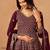 Maroon faux georgette semi stitched plazzo suit with heavy embroidery work
