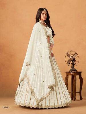 white art silk lehenga set with choli and dupatta 2