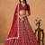Red Art Silk Semi Stitched Lehenga Choli With Embroidert Work