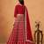 Red Art Silk Semi Stitched Lehenga Choli With Embroidert Work