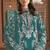 Teal green embroidered georgette semi-stitched pakistani salwar suit
