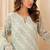 Aqua Blue embroidered georgette semi-stitched pakistani salwar suit