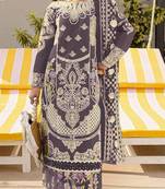 Purple embroidered georgette semi-stitched pakistani salwar suit