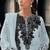 Sky embroidered georgette semi-stitched pakistani salwar suit