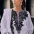 Purple embroidered georgette semi-stitched pakistani salwar suit