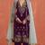 Purple embroidered velvet semi-stitched pakistani salwar suit