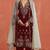 Maroon embroidered velvet semi-stitched pakistani salwar suit