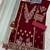 Maroon embroidered velvet semi-stitched pakistani salwar suit