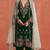 Green embroidered velvet semi-stitched pakistani salwar suit