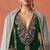 Green embroidered velvet semi-stitched pakistani salwar suit