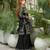 Black Faux Georgette Embroidered Suit Set