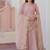 light pink chiffon embroidered full Stitched gown with dupatta - Free size