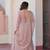 light pink chiffon embroidered full Stitched gown with dupatta - Free size