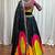 BLACK DIGITAL PRINT THREAD MIRROR EMBROIDERED  NAVRATRI SPECIAL STITCHED lehenga choli