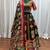 BLACK PRINT FOIL work EMBROIDERED COTTON STITCHED LEHENGA CHOLI