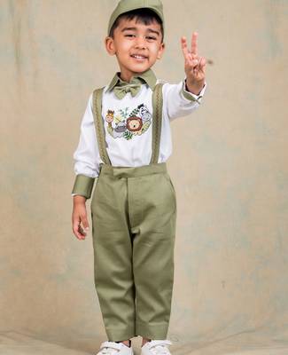 White embroidered cotton co ord set 1