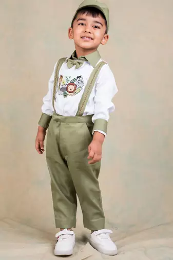 White embroidered cotton co ord set