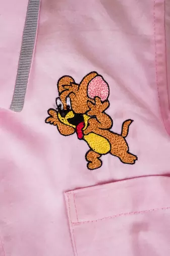 Pink embroidered cotton shirt